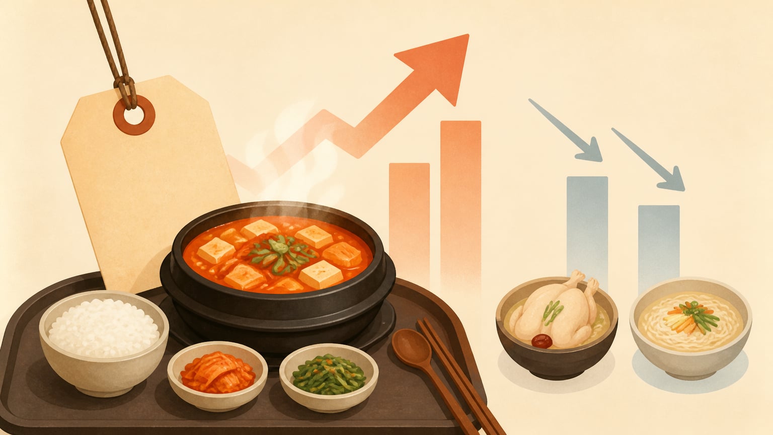 김치찌개 백반 평균값, 9천원 넘었다