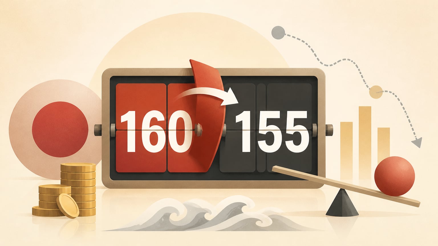 엔화, 이틀 만에 160엔대서 155엔대로